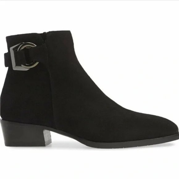 New! Aquatalia Faria Black Suede Weatherproof Bootie Size 12 DD313